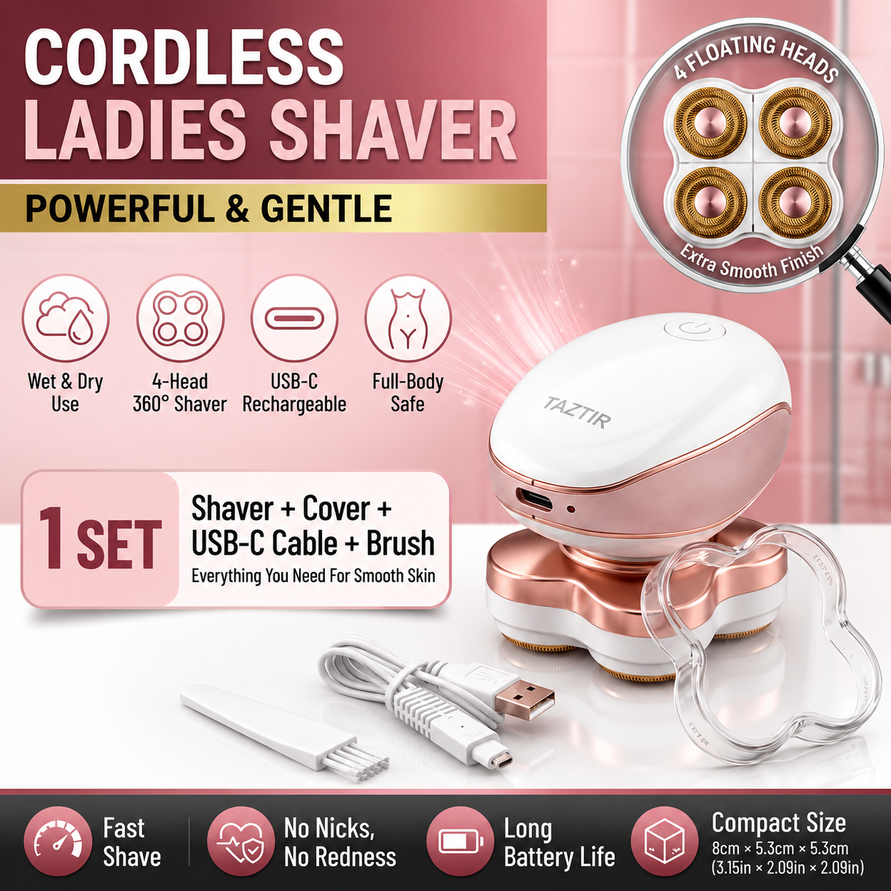 4-in-1 Electric Body Shaver for Men & Women