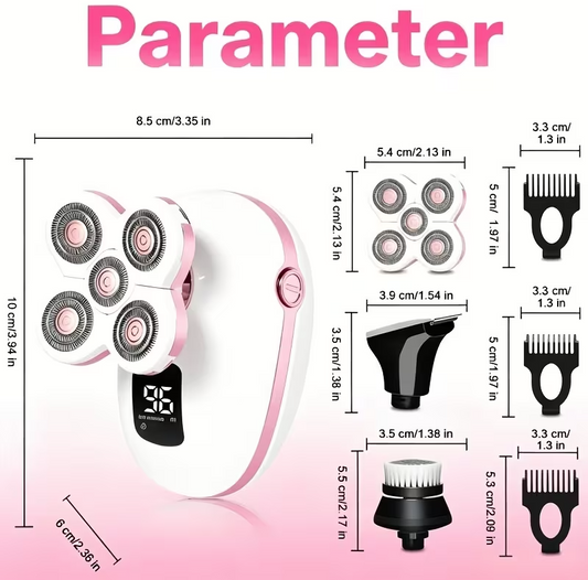 Rechargeable 5-in-1 electric shaver for women