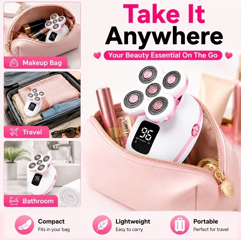 Rechargeable 5-in-1 electric shaver for women