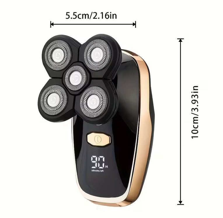 5-in-1 Electric Head and Beard Shaver for Men and Women – USB Rechargeable Kit
