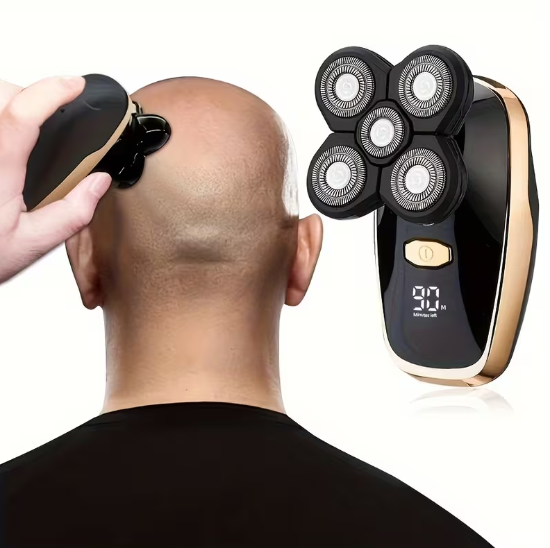 5-in-1 Electric Head and Beard Shaver for Men and Women – USB Rechargeable Kit