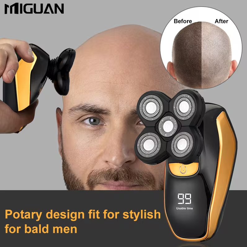 5-in-1 Electric Head and Beard Shaver for Men and Women – USB Rechargeable Kit