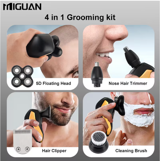 5-in-1 Electric Head and Beard Shaver for Men and Women – USB Rechargeable Kit