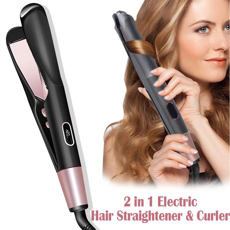 2-in-1 Titanium Hair Straightener & Curler