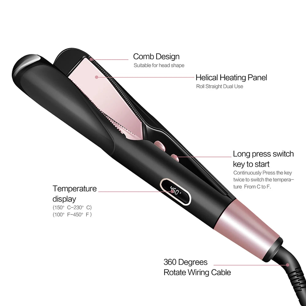 2-in-1 Titanium Hair Straightener & Curler