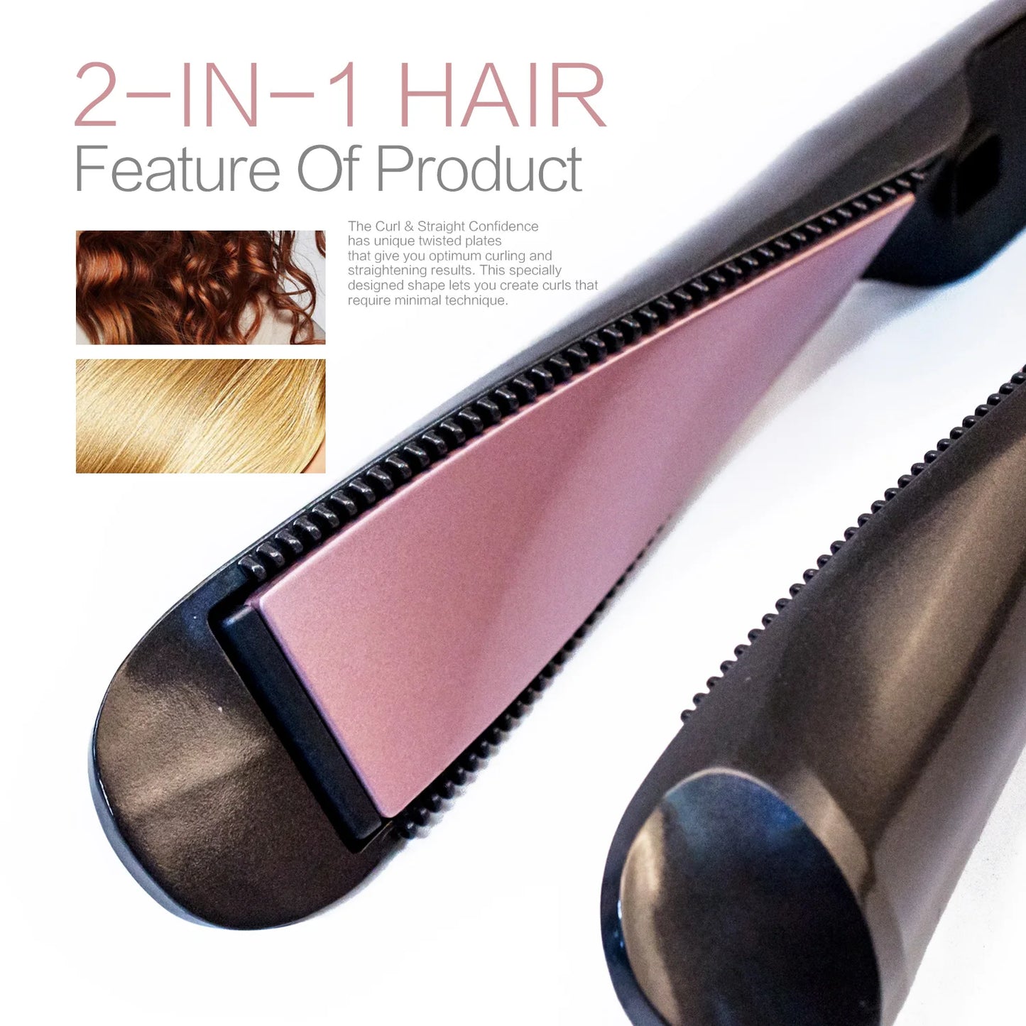 2-in-1 Titanium Hair Straightener & Curler