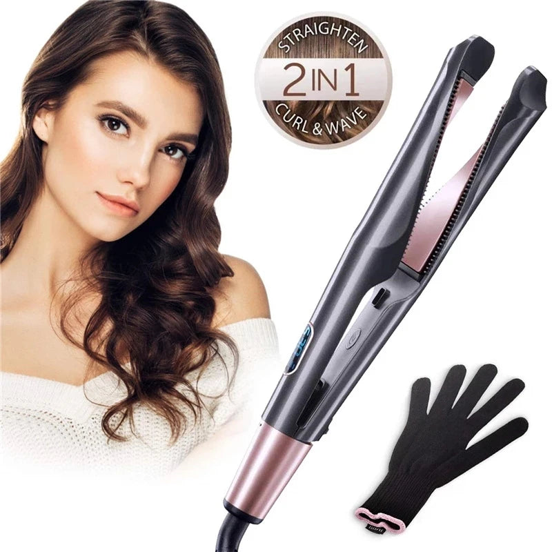 2-in-1 Titanium Hair Straightener & Curler