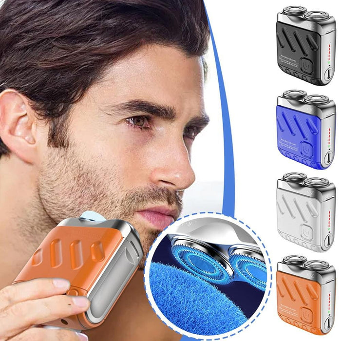 Portable Dual-Ring Electric Travel Shaver for Men